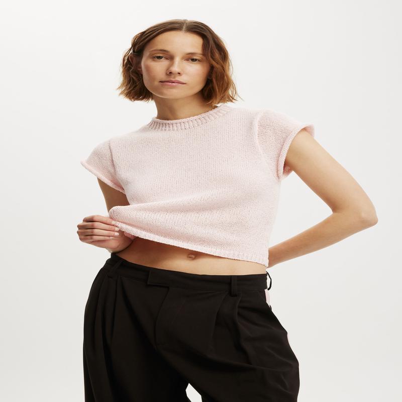 Textured Shortsleeve Knit Top