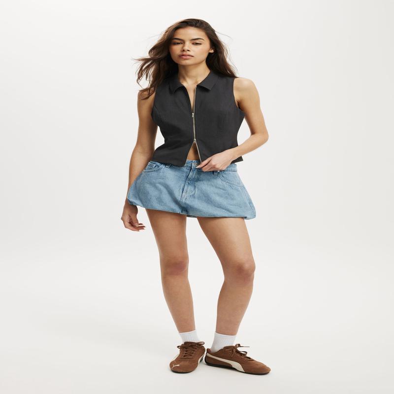 Bubble Denim Skirt