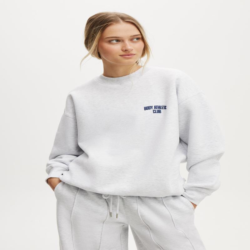 Plush Graphic Crew Sweatshirt