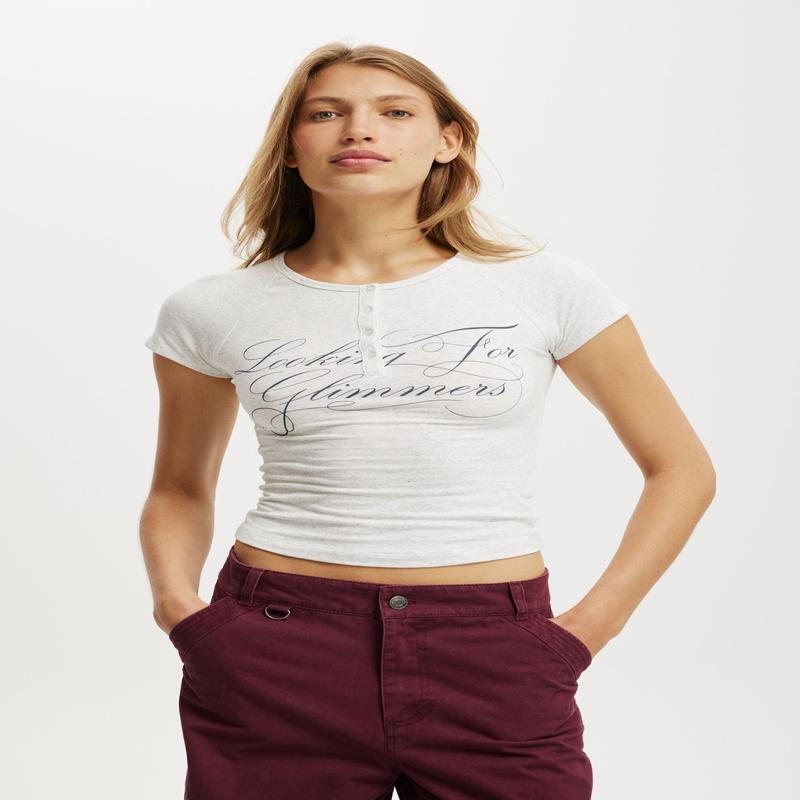 Henley Baby Raglan Graphic Tee