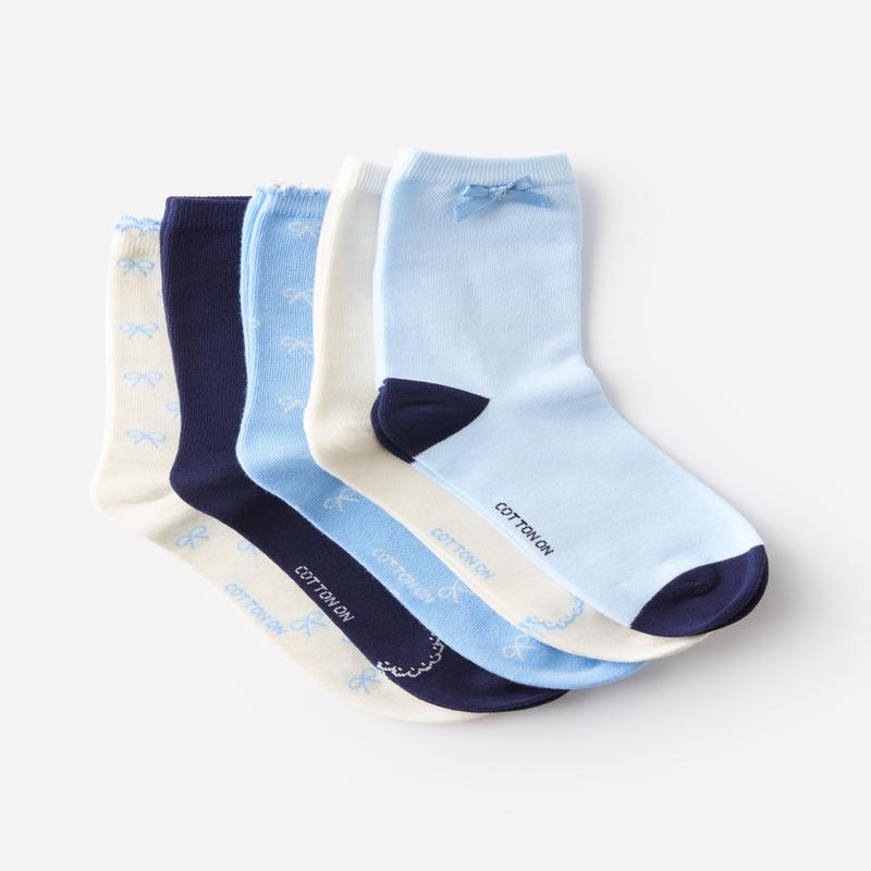 5Pk Fine Crew Sock