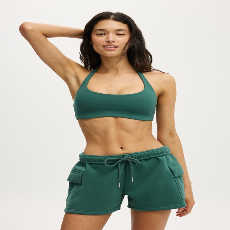 Ultra Soft Twist Back Halter Neck Crop
