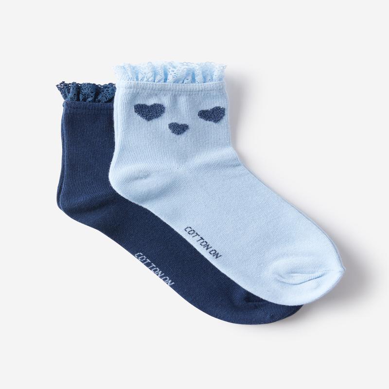 The Perfect Pair Lace Frill Sock 2Pk