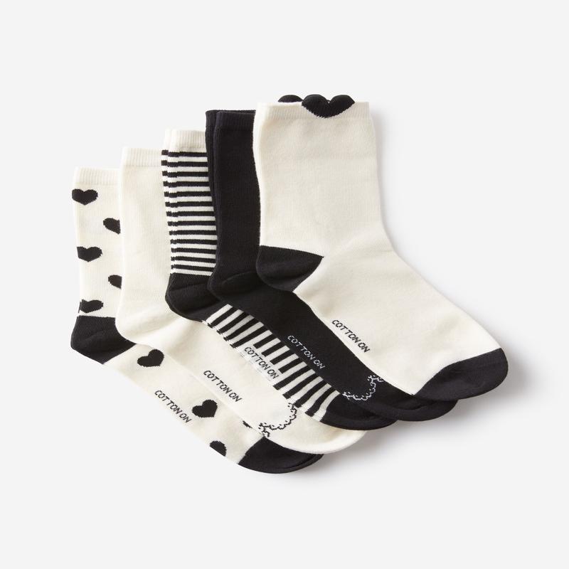 5Pk Fine Crew Sock
