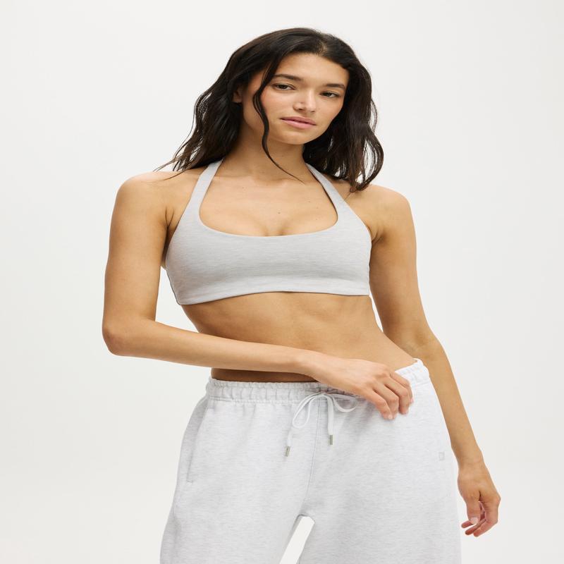 Ultra Soft Twist Back Halter Neck Crop