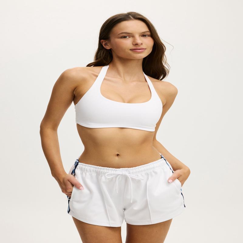 Ultra Soft Twist Back Halter Neck Crop