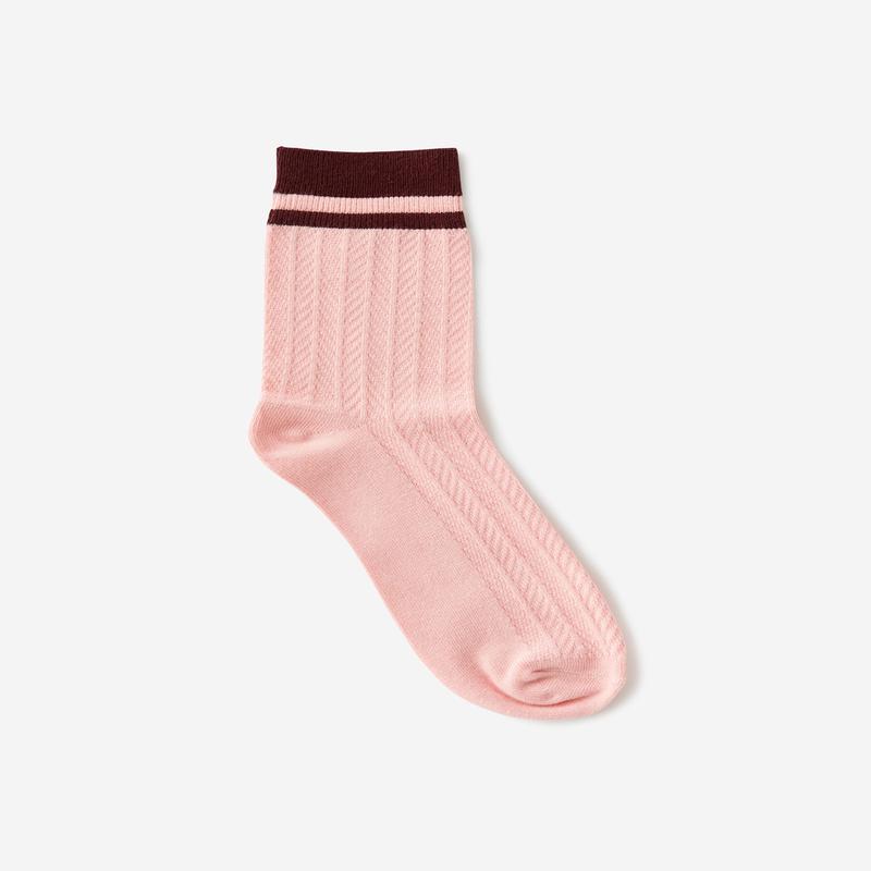 Textured Stripe Crew Sock