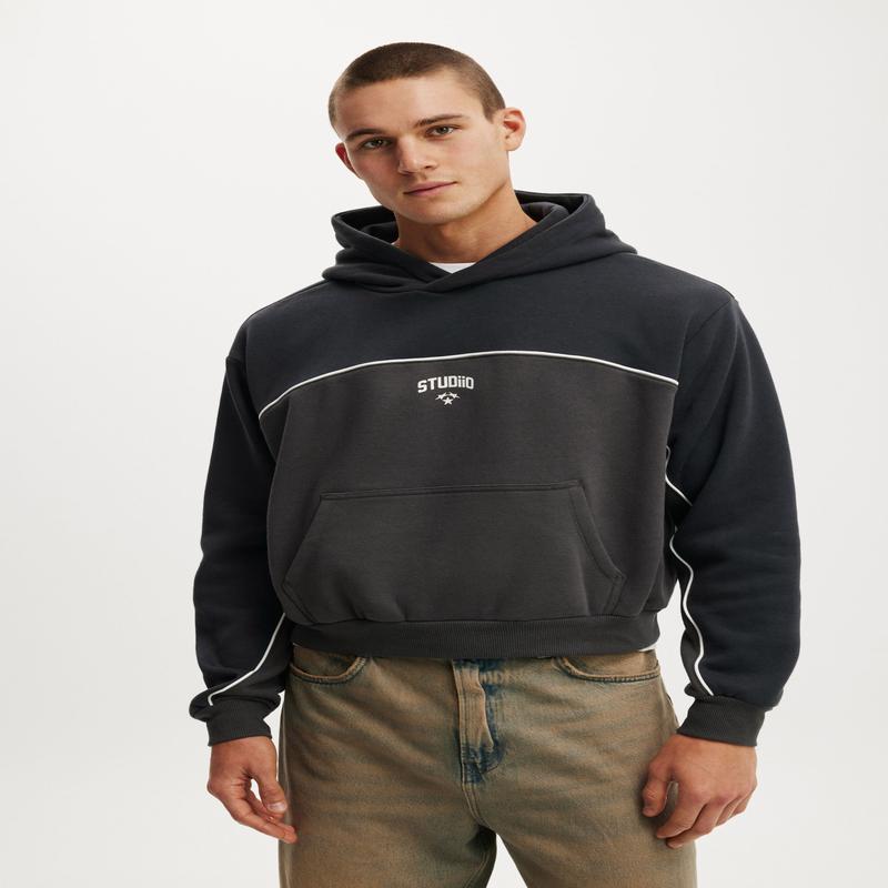 Cropped Fit Graphic Hoodie