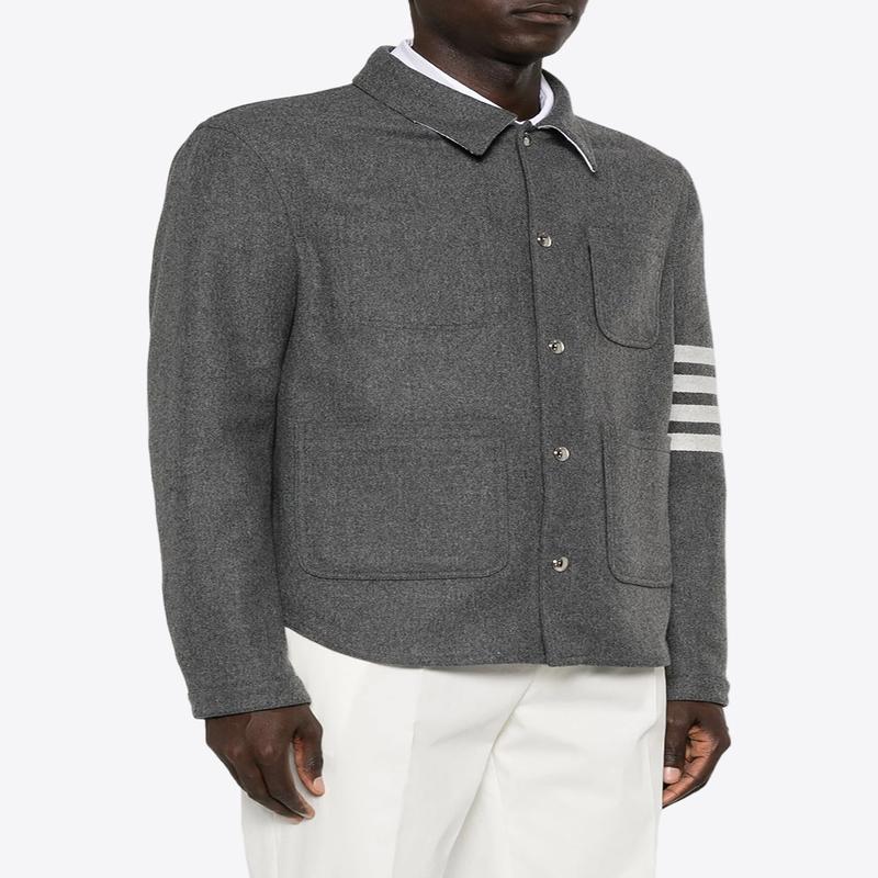 4-bar Stripes Felted Utility Jacket