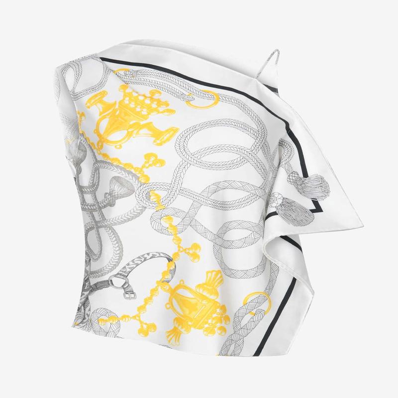 \"Palefroi Remix\" Draped Silk Blouse