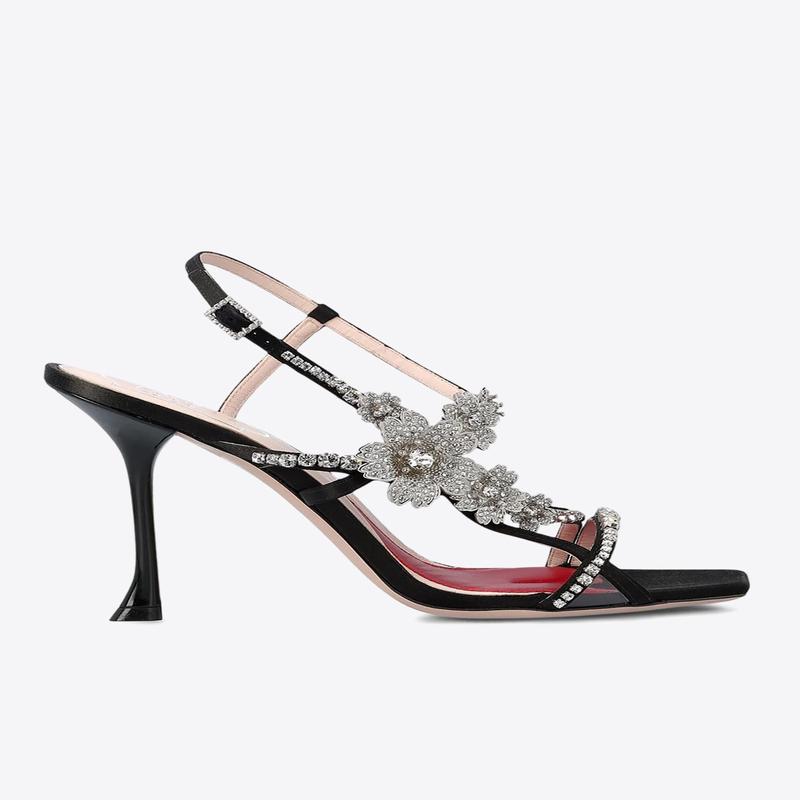 100 Bouquet Flower Satin Sandals